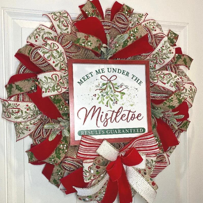 Christmas Golden Bells Christmas Mistletoe Wreath