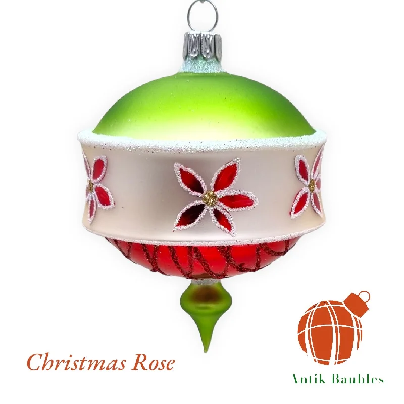 Christmas Santa Surprise Christmas Rose 3.25 in Drop- Antik Baubles Exclusive Christmas Ornament