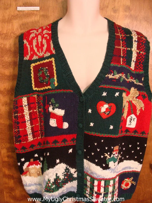 Christmas Village Scene Christmas Themed Funny Christmas Sweater Vest