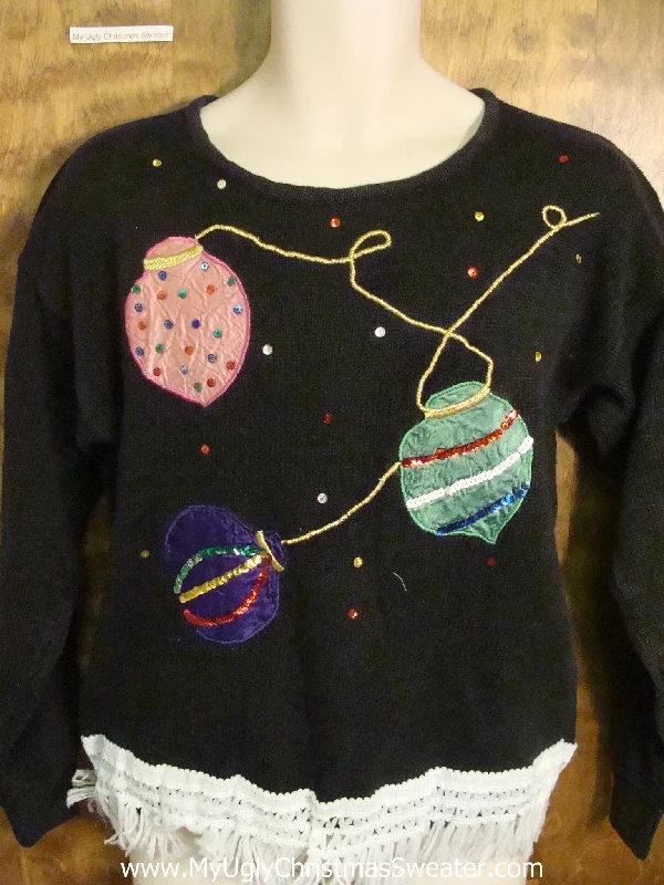 Christmas Beautiful Wreath Colorful Ornaments Ugly Christmas Jumper