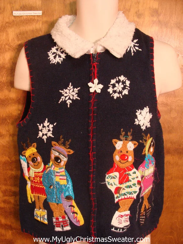 Christmas Holiday Baking Ideas Cool Reindeer Funny Christmas Sweater Vest
