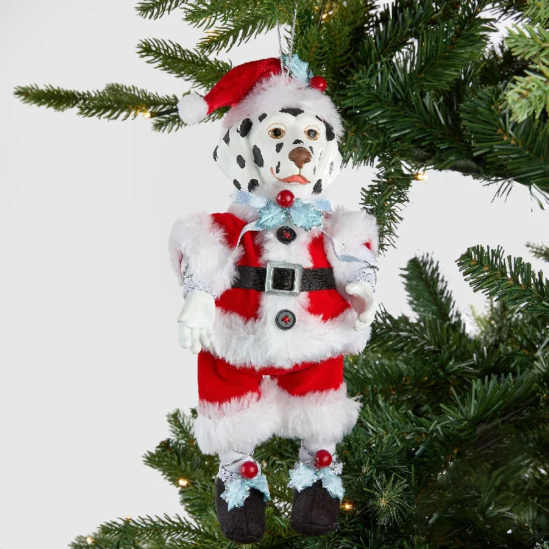 Christmas Ornament Collection Santa Dalmation Dog Festive Figurine