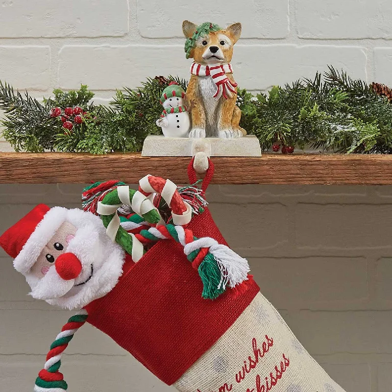 Christmas Nostalgic Memories Corgi Stocking Hanger - Set of 2 Park Designs