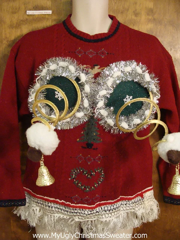 Corny Red Ugly Christmas Jumper Naughty Sweater