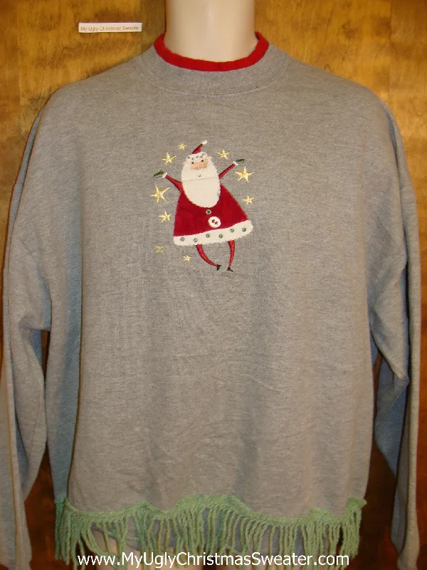Christmas Beautiful Wreath Corny Santa Funny Novelty Christmas Sweatshirt