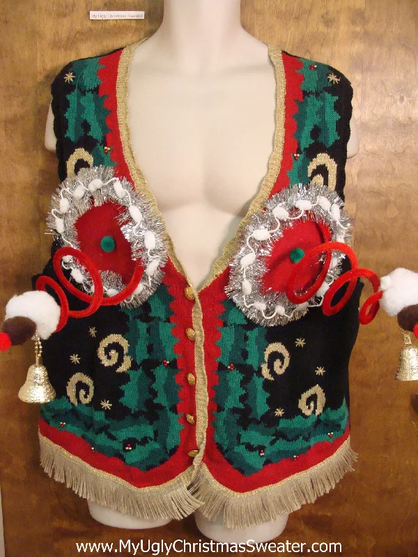 Corny Ugly Christmas Jumper Vest Naughty Sweater
