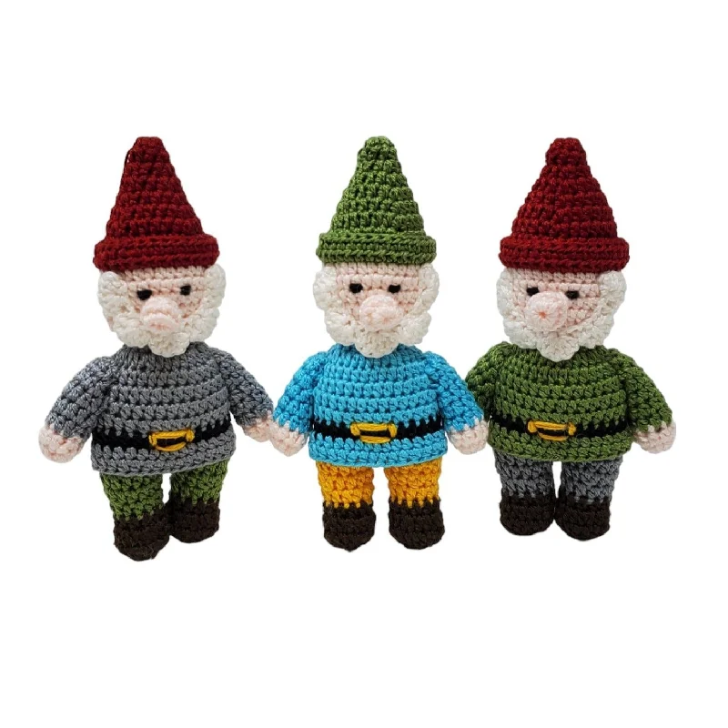 Christmas Santa Arrival Crochet Gnome Ornaments, Set of 3