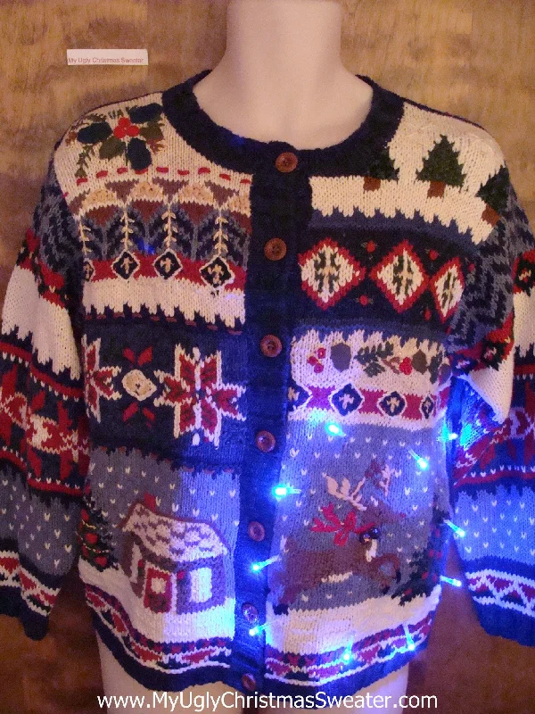 Cute Christmas Reindeer Sweater with Lights