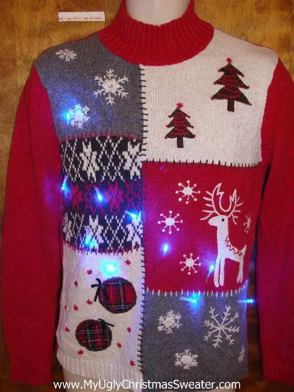 Cute Christmas Reindeer Sweater with Lights