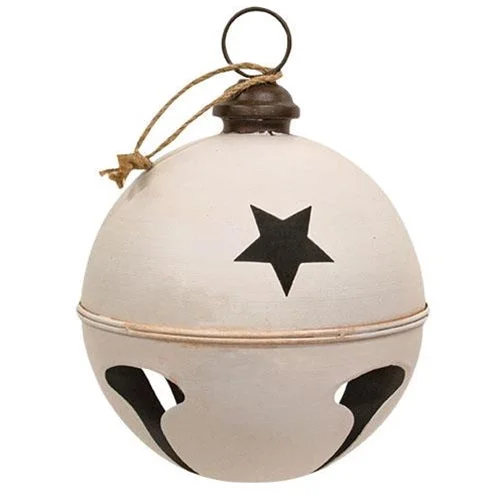 Distressed Cream Metal Jingle Bell, 10x13