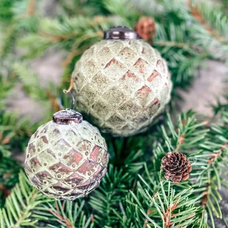 Christmas Hot Cocoa Distressed Green Patina Ornament