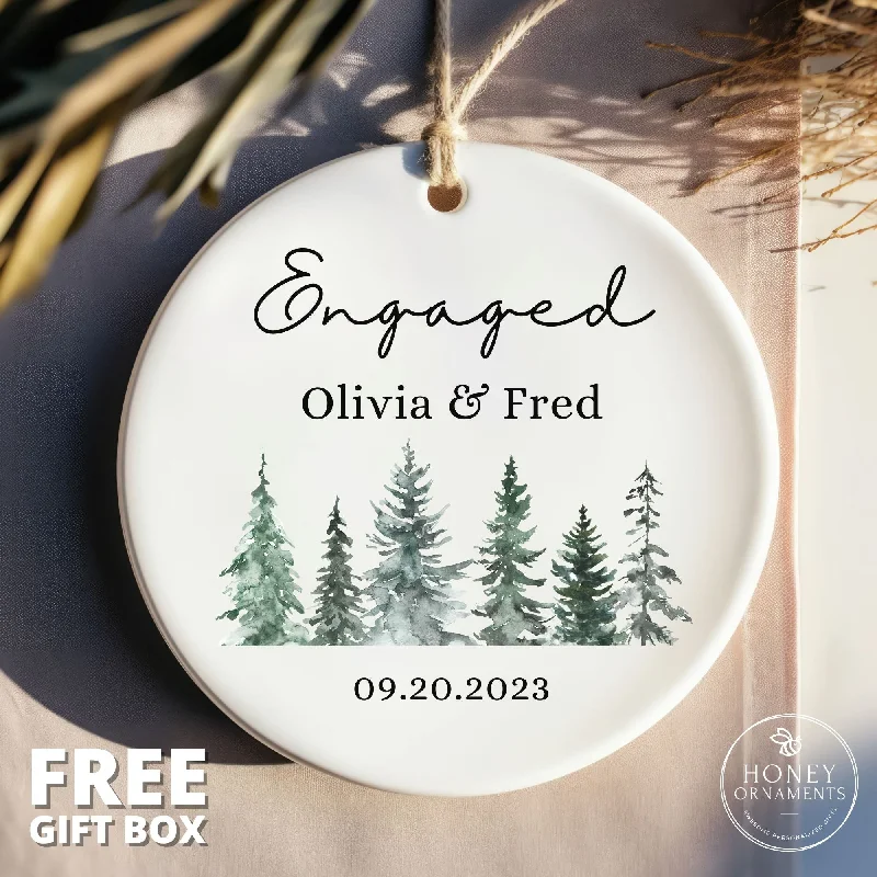 Christmas Cozy Candles Engaged Christmas Ornament Personalized - First Christmas Engaged - Custom Engagement Keepsake - Engaged Ornament - Engagement Gift - 2023