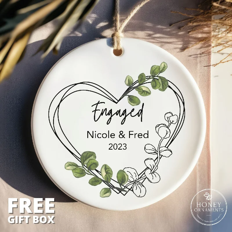 Christmas Cozy Evenings Engaged Christmas Ornament - Personalized First Christmas Engaged - Custom Engagement Keepsake - Engaged Ornament - Engagement Gift - 2023