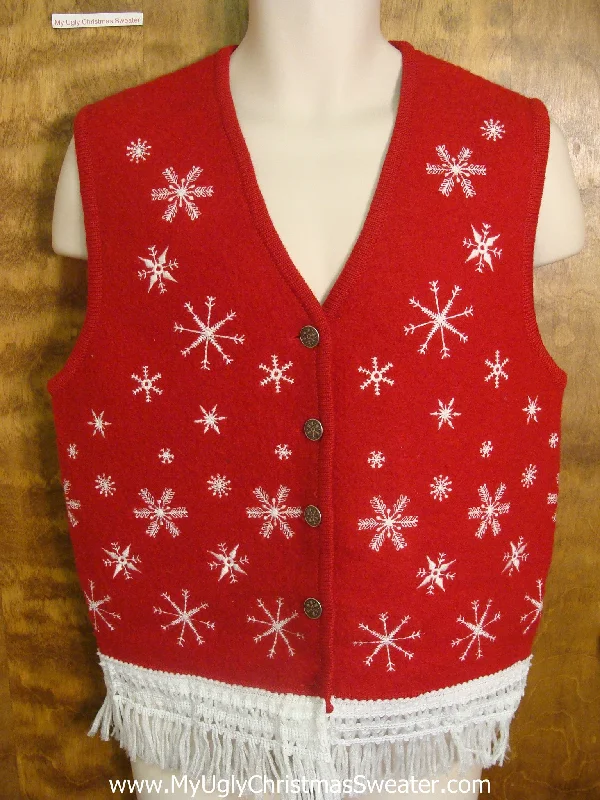 Christmas Cozy Comfort Falling Snowflakes Funny Christmas Sweater Vest