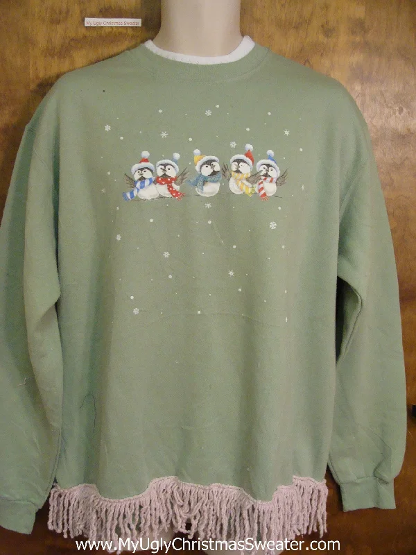 Christmas Cozy Evenings Five Funny Penguins Cute Novelty Christmas Sweatshirt