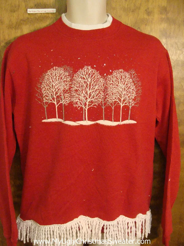 Christmas Joyful Vibes Forest of Snowy Trees Funny Novelty Christmas Sweatshirt