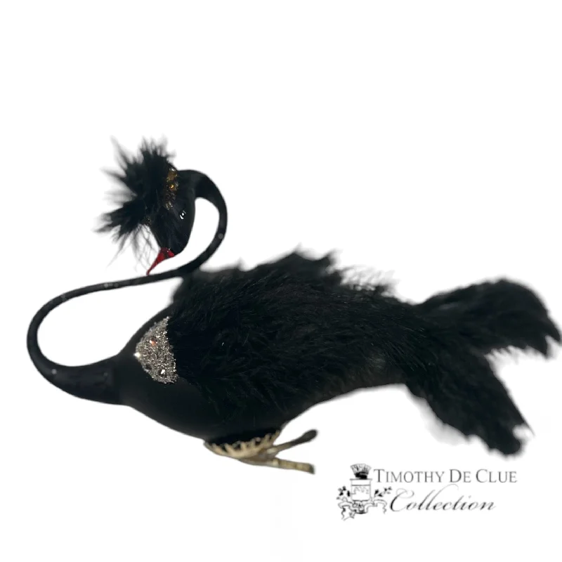 Christmas Cozy Candles Free Blown Black Swan a Swimming clip on- Exclusive Christmas Ornament Christmas Cozy Candles Free Blown Black Swan a Swimming clip on- Exclusive Christmas Ornament