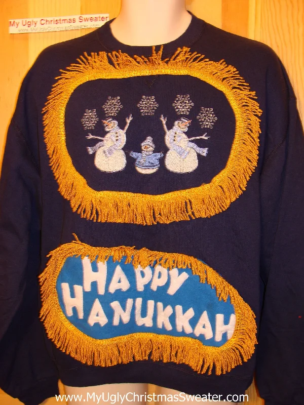 Christmas White Wonderland Funny Hanukkah Sweatshirt for Holiday Party