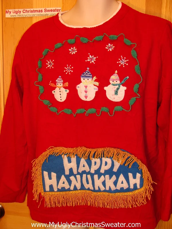 Christmas Festive Lights Funny Hanukkah Sweatshirt for Holiday Party