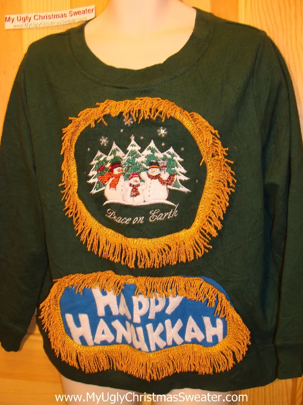 Christmas Santa Workshop Funny Hanukkah Sweatshirt for Holiday Party