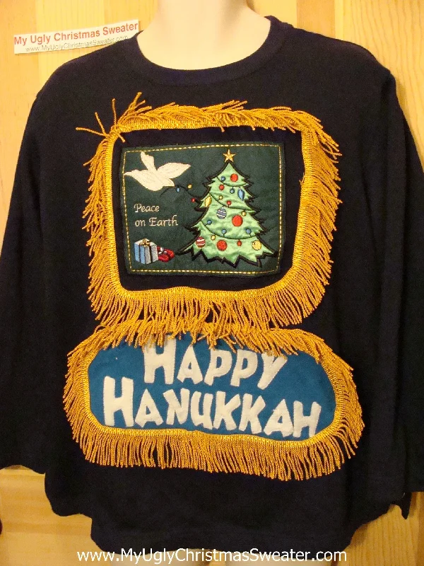 Christmas White Snow Funny Hanukkah Sweatshirt for Holiday Party