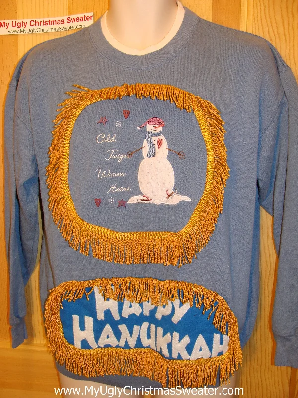 Christmas Snowy Windows Funny Hanukkah Sweatshirt for Holiday Party