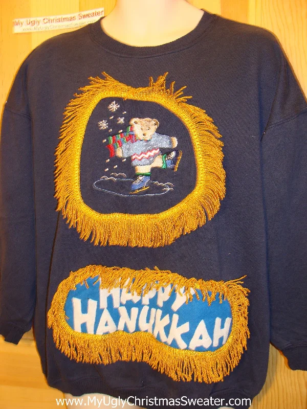 Christmas Tree Angel Funny Hanukkah Sweatshirt for Holiday Party