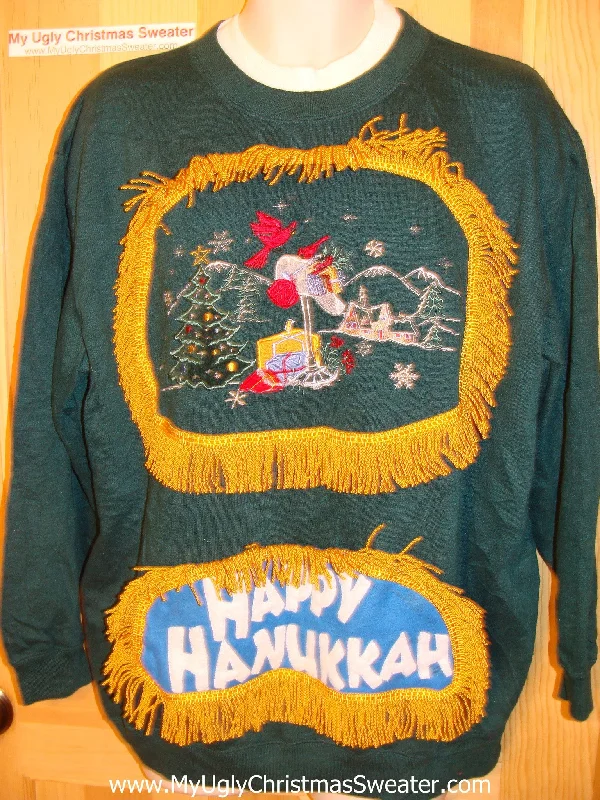 Christmas Cozy Evenings Funny Hanukkah Sweatshirt for Holiday Party