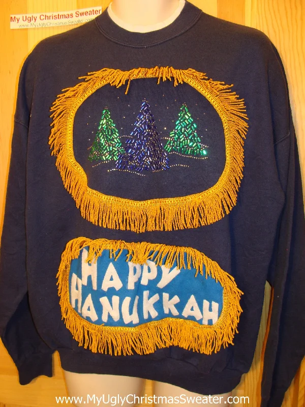 Christmas Carol Singing Funny Hanukkah Sweatshirt for Holiday Party
