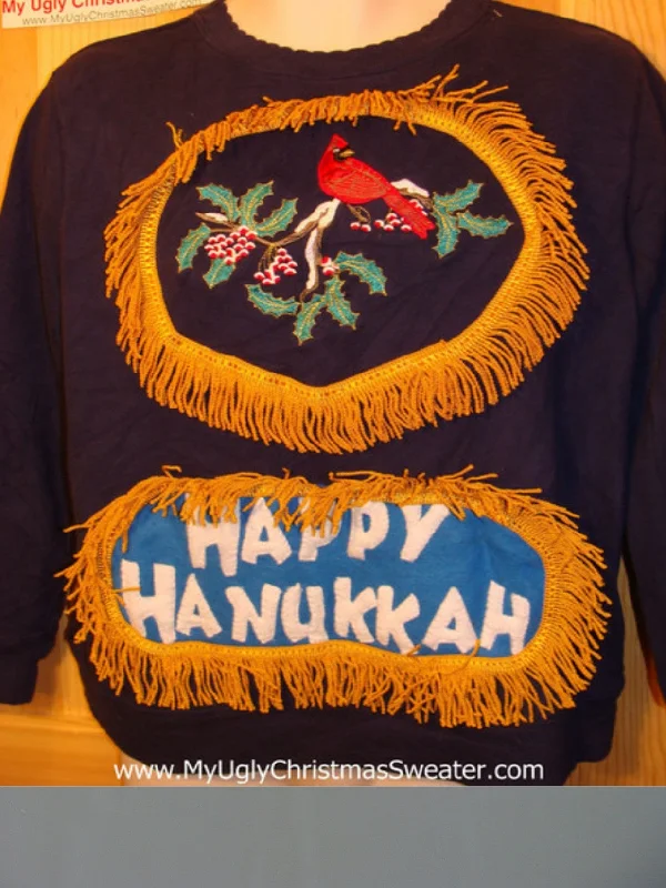 Christmas Toy Workshop Funny Hanukkah Sweatshirt for Holiday Party