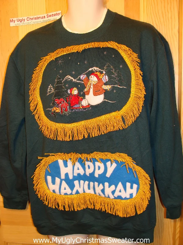 Christmas Star Tree Topper Funny Hanukkah Sweatshirt for Holiday Party