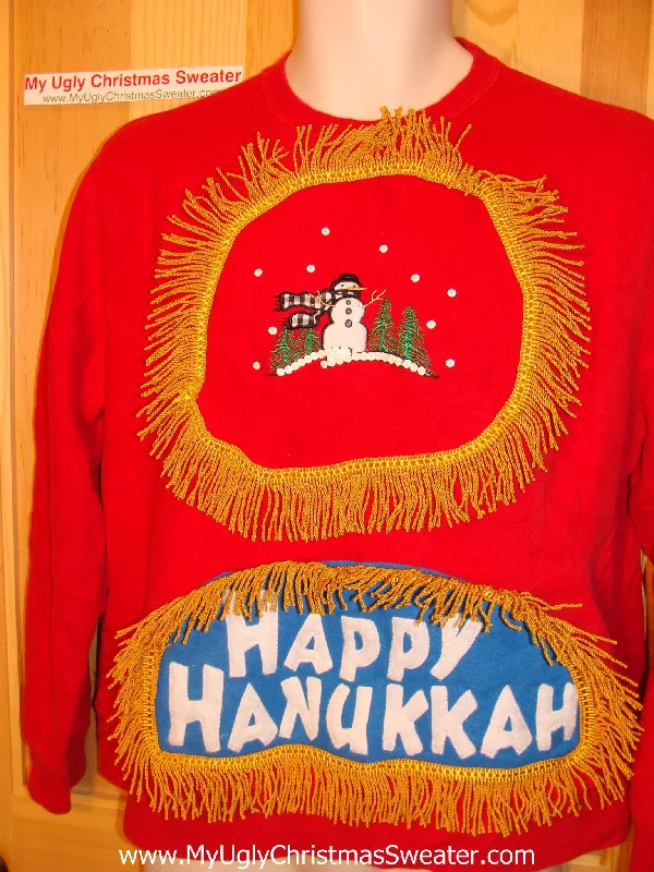 Christmas Cozy Candles Funny Hanukkah Sweatshirt for Holiday Party