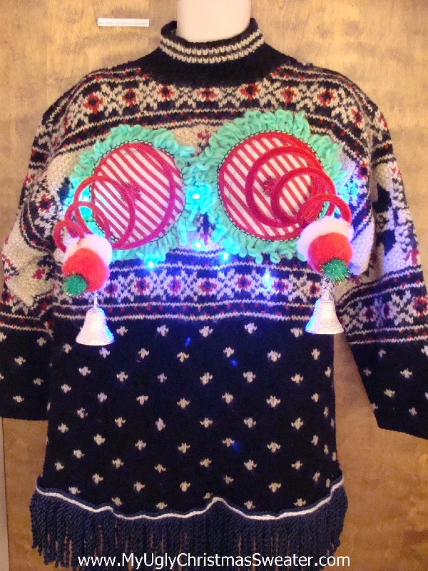 Christmas Tree Farm Funny Nordic Light-up Naughty Ugly Christmas Sweater