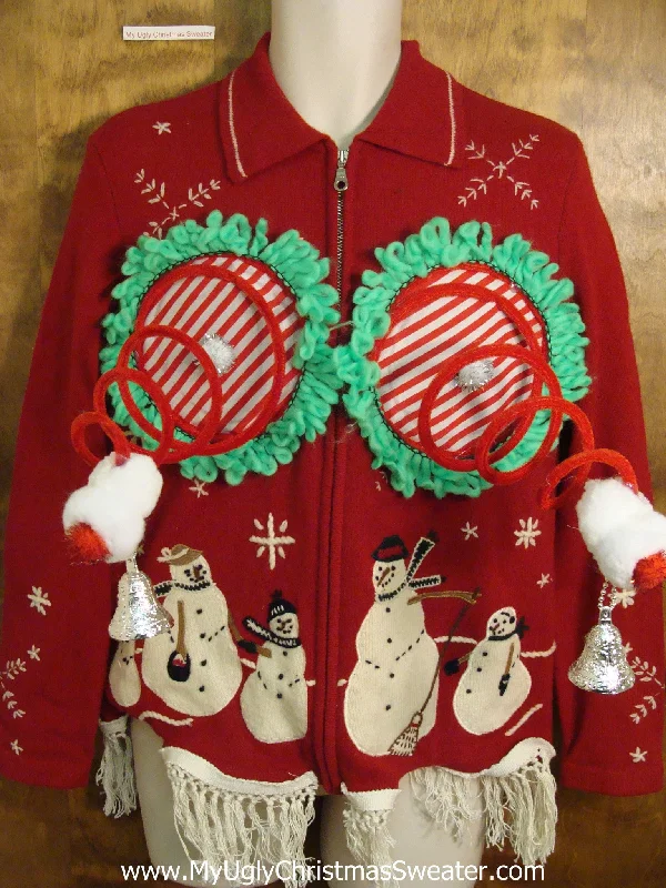 Christmas Jolly Surprises Funny Red Naughty Ugly Christmas Sweater