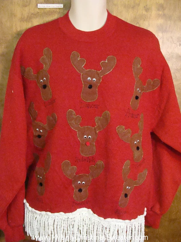 Christmas Fairy Lights Funny Tic Tac Toe Reindeer Novelty Christmas Sweatshirt