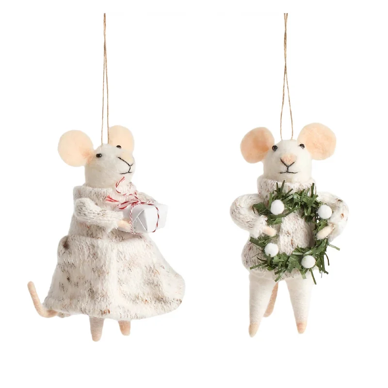 Gifting Felt Mice Ornaments/Set of 2