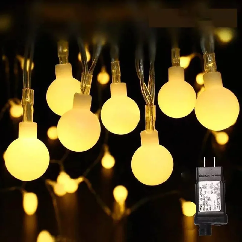 Christmas Cozy Sweaters Gilbin Globe String Lights 32 ft 100 Led, Indoor String Lights 8 Modes Fairy Lights Plug in, Mini Globe Lights for Indoor Outdoor Bedroom Party Wedding Garden Christmas Tree Decor (Warm White)