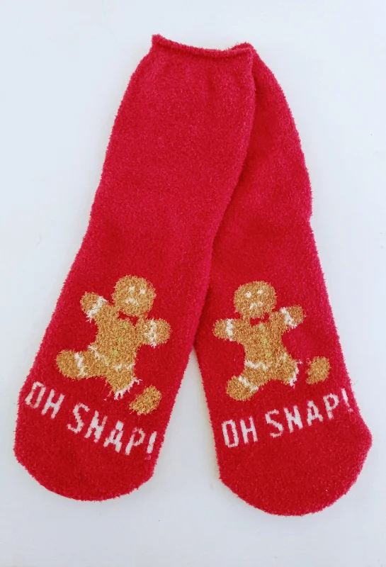 Christmas Gift Exchange Ideas Oh Snap Gingerbread Fuzzy Crew Socks