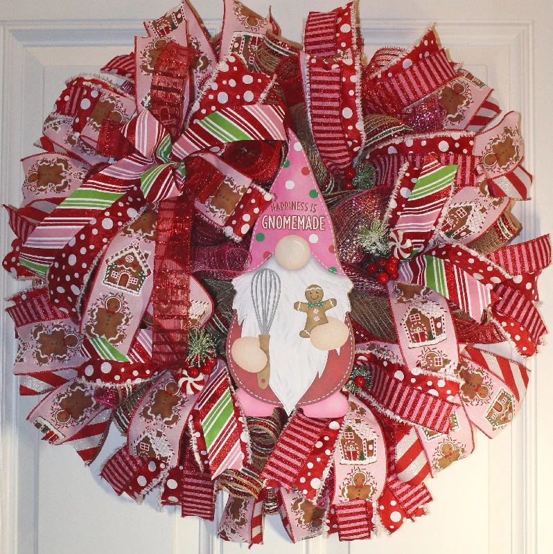 Christmas Cozy Weather Gingerbread Gnome Wreath