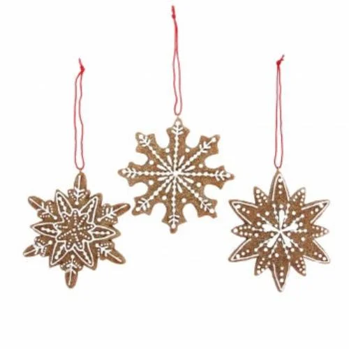 Christmas Holiday Traditions Gingerbread Snowflake Ornament