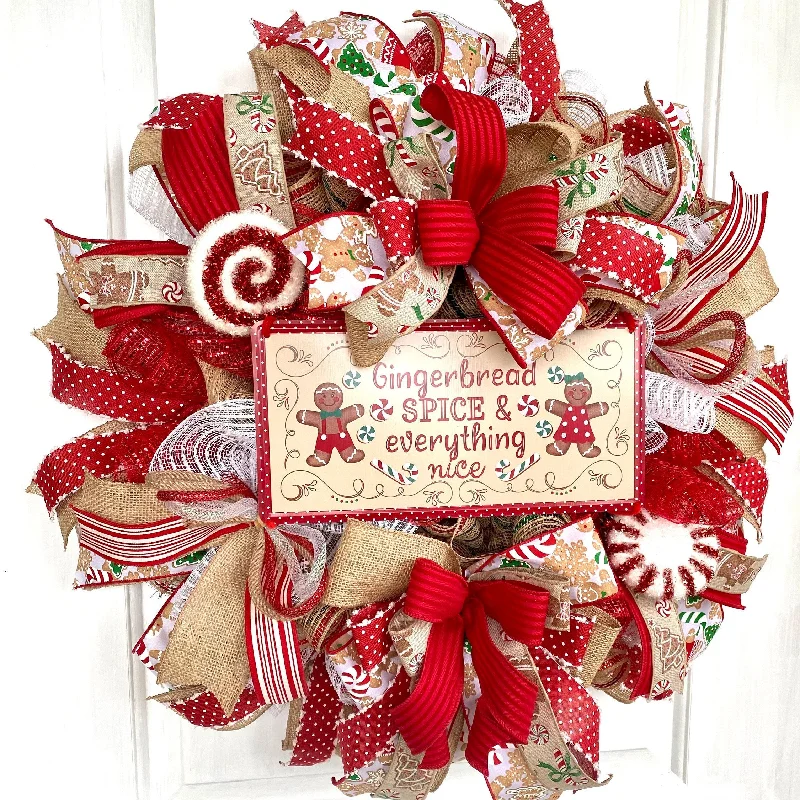 Christmas Cozy Weather Gingerbread Spice & Everything Nice Christmas Wreath