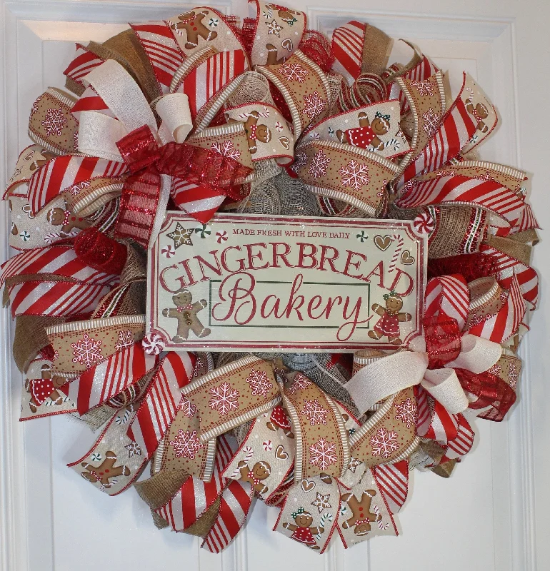Christmas White Snow Gingerbread Bakery / Peppermint & Cookie Theme
