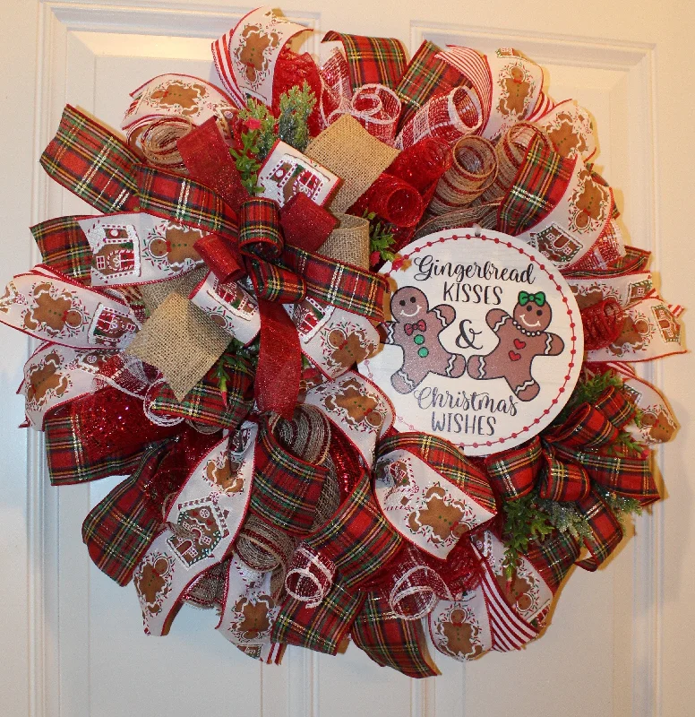 Christmas Candlelight Dinner Gingerbread Kisses Wreath, Christmas Wreath