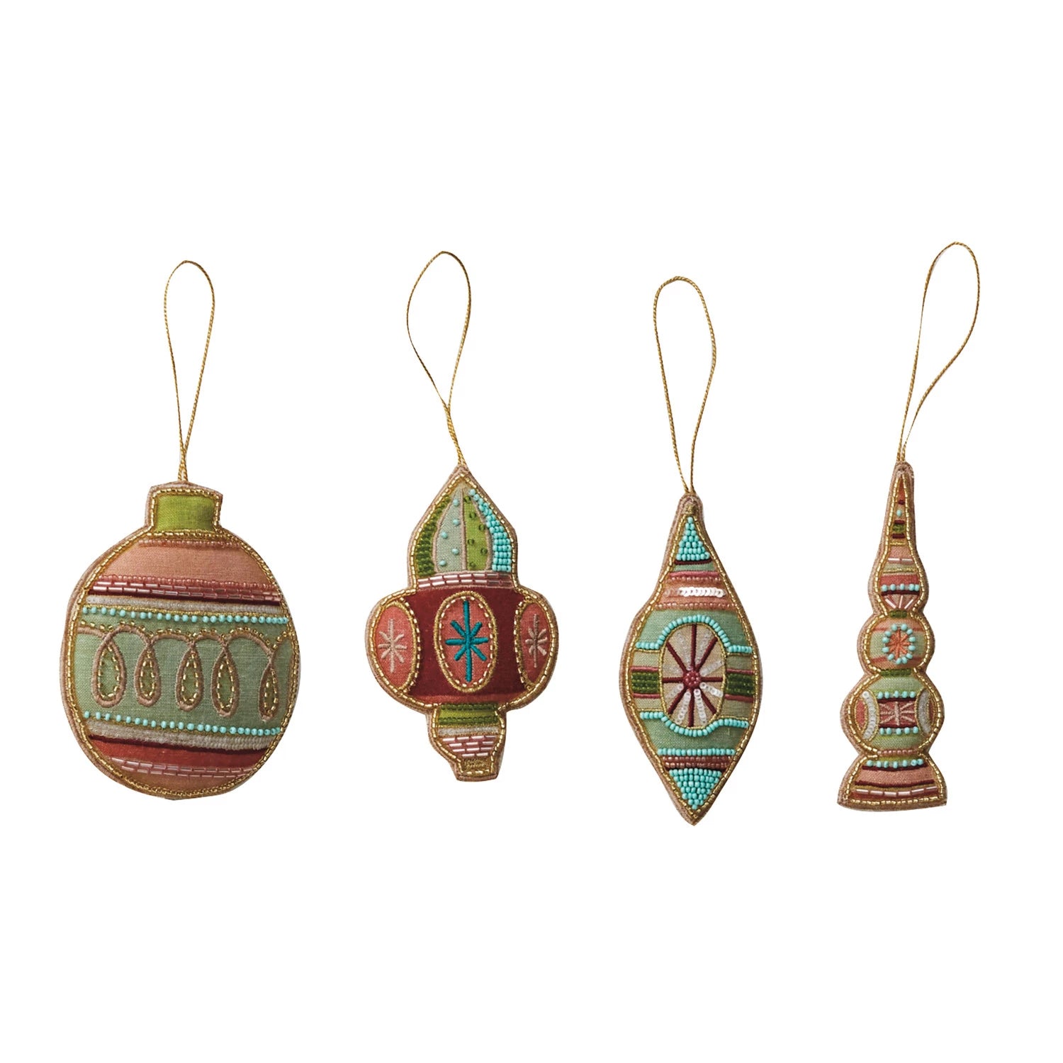 Christmas Gift Boxes Glass Beads & Embroidery Ornaments