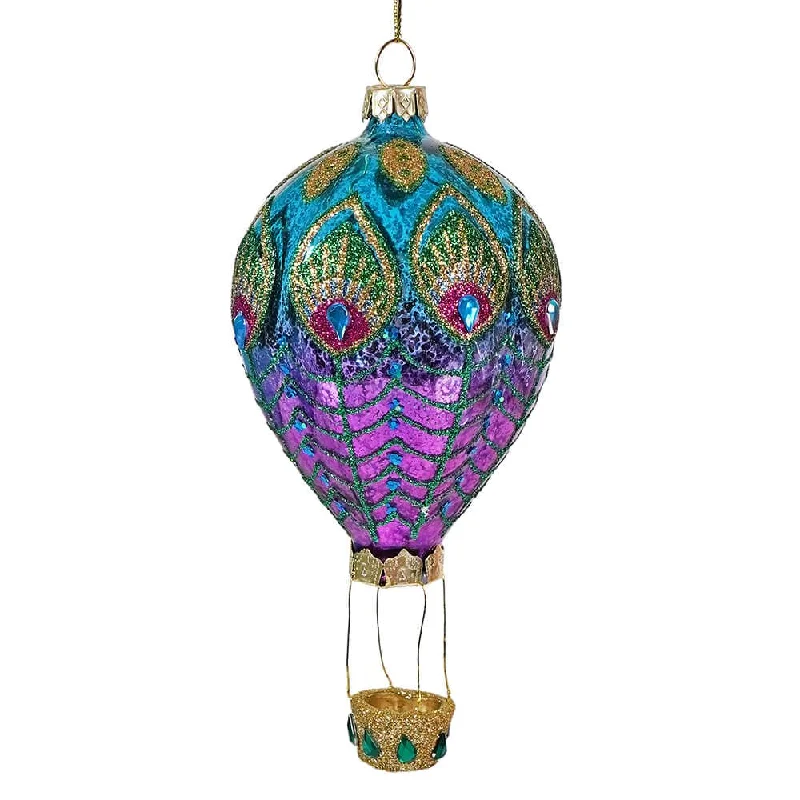 Christmas Ice Decorations Glass Peacock Hot Air Balloon Ornament