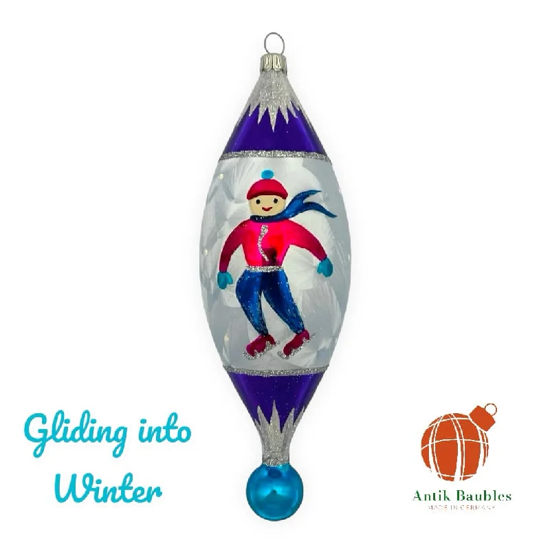 Christmas Holiday Festivities Gliding into Winter 7.5 in Tear Drop- Antik Baubles Exclusive Christmas Ornament Christmas Holiday Festivities Gliding into Winter 7.5 in Tear Drop- Antik Baubles Exclusive Christmas Ornament