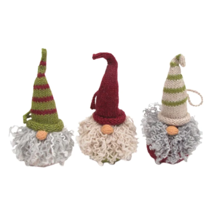 Christmas Glittering Stars Gnome Ornament, Set of 3