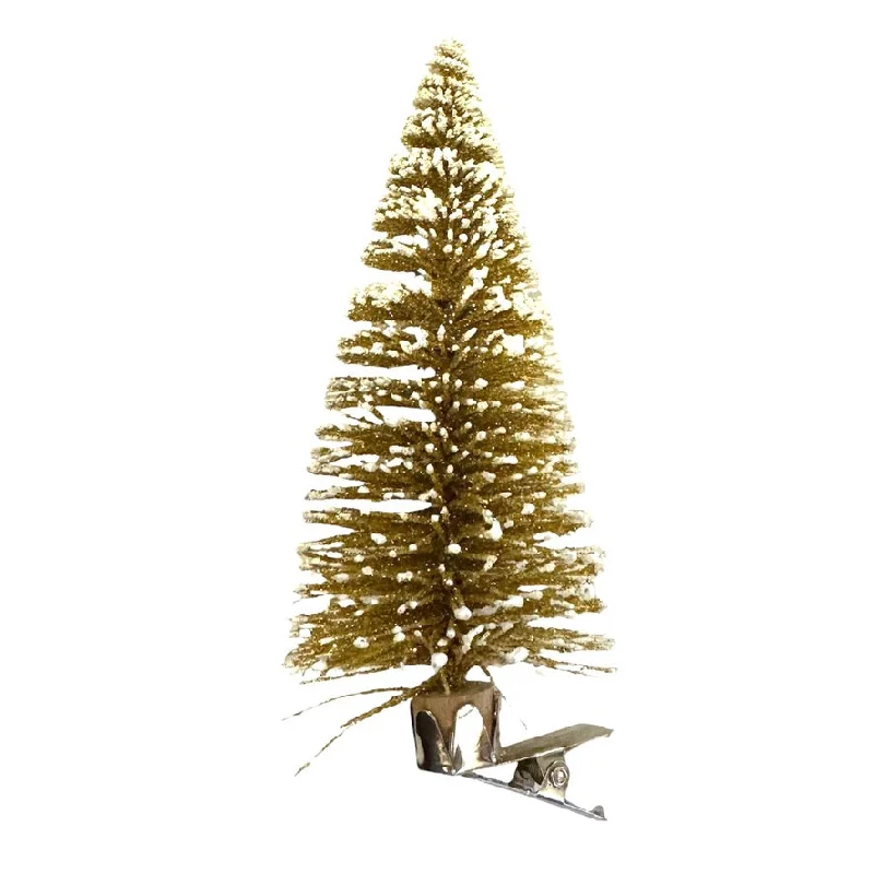 Christmas Candle Warmth Gold Brush Tree with Clip