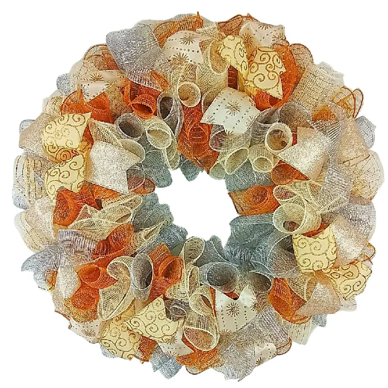 Christmas Santa Workshop Gold Silver Christmas Wreaths