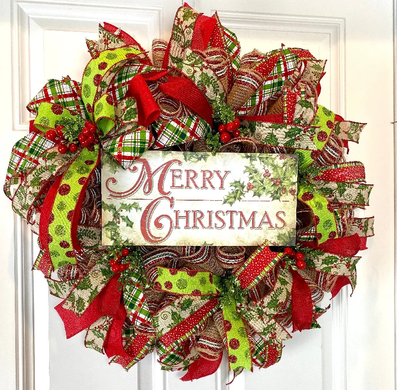 Christmas Holiday Festivities Farmhouse Christmas Wreath